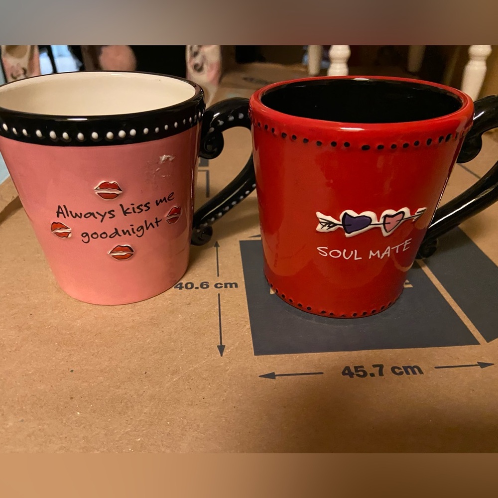 Soul Mate Red and Pink Mug Set